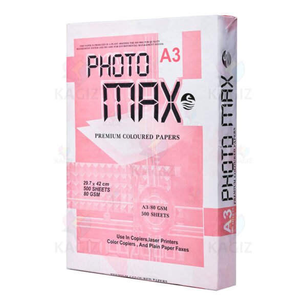 کاغذ A3 فتومکس 75گرم بسته 500برگی رنگ صورتی
